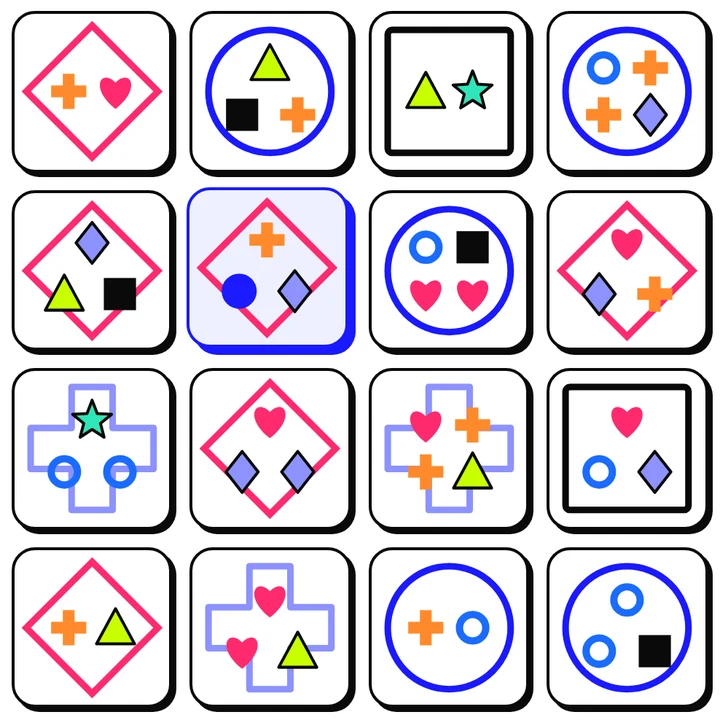 Tiles with colorful shapes